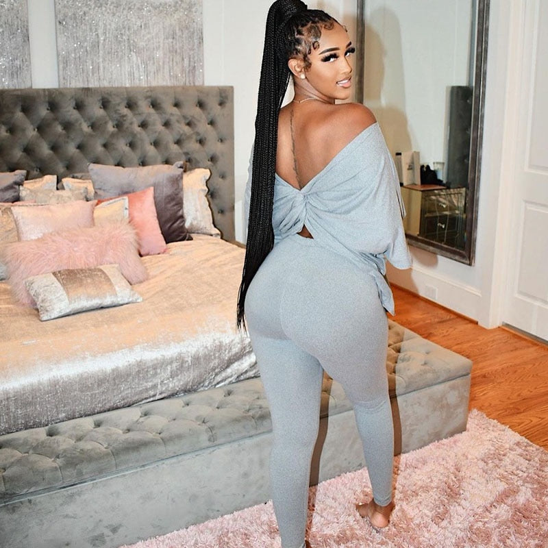Ruched Back Loungewear Set