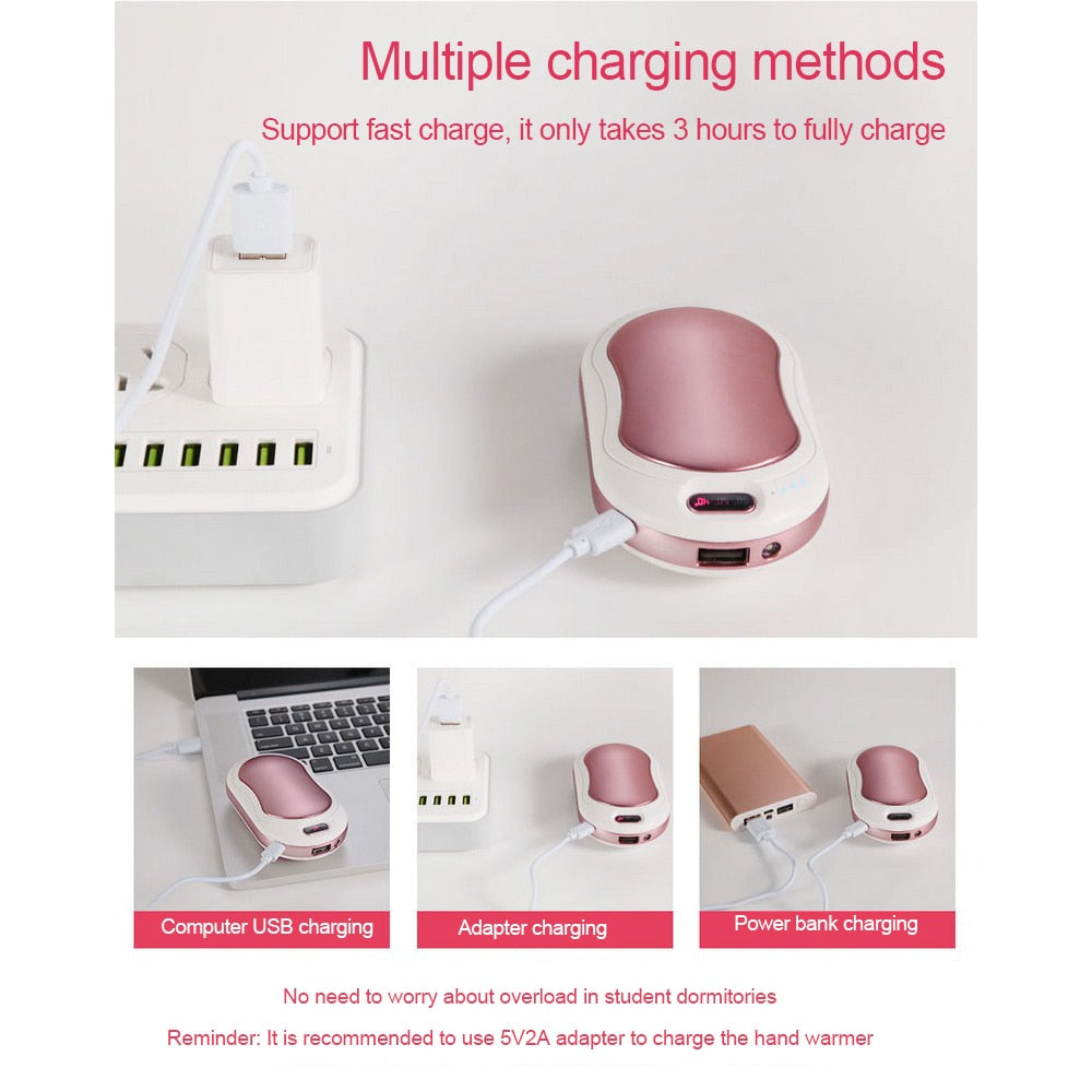 Winter Mini Hand Warmer USB Rechargeable LED