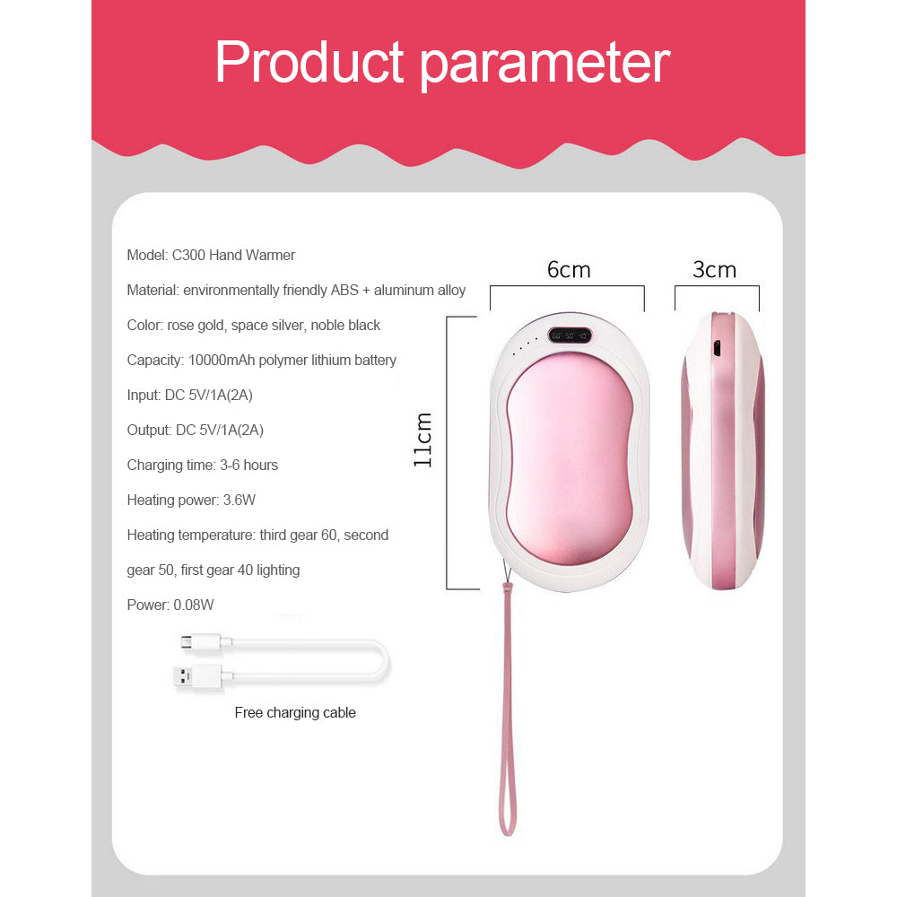 Winter Mini Hand Warmer USB Rechargeable LED